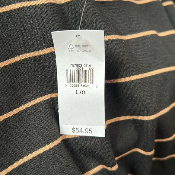 New Black with brown stripe gap mock neck. - Picture 5 of 5